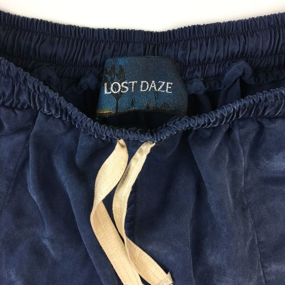 New Lost Daze Men's Shorts Size M Navy Blue Side Slash Pockets/Back Pocket - Picture 5 of 6